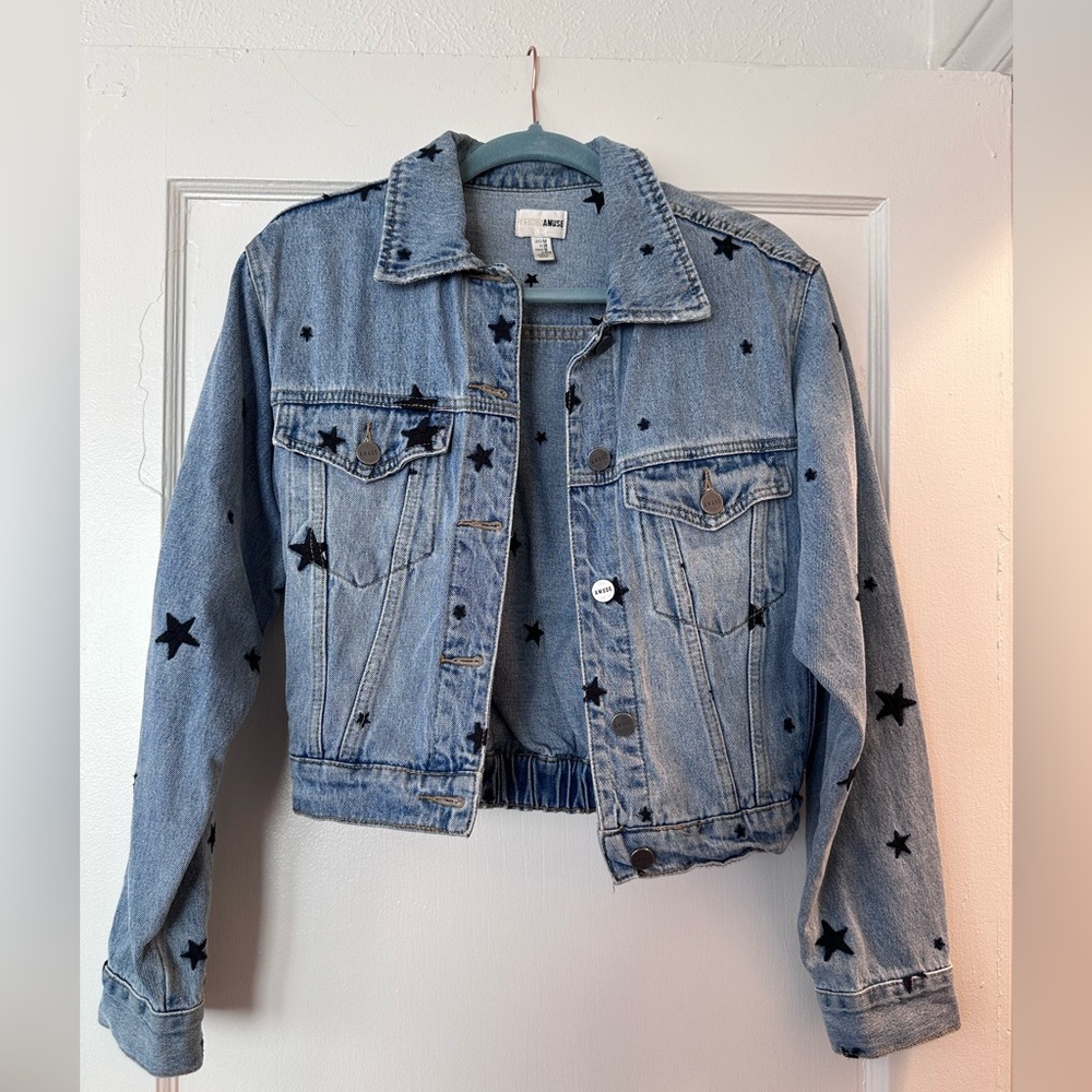 Amuse Denim Jacket with Black Star stitching
